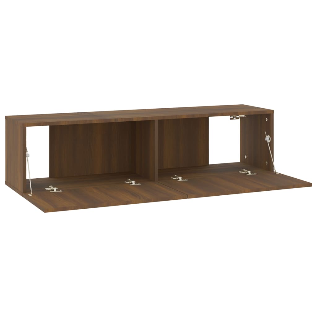 Tv-wandmeubel 120x30x30 cm bewerkt hout bruin eikenkleur 120 x 30 x 30 cm Bruineiken