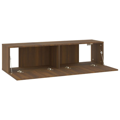 Tv-wandmeubel 120x30x30 cm bewerkt hout bruin eikenkleur 120 x 30 x 30 cm Bruineiken