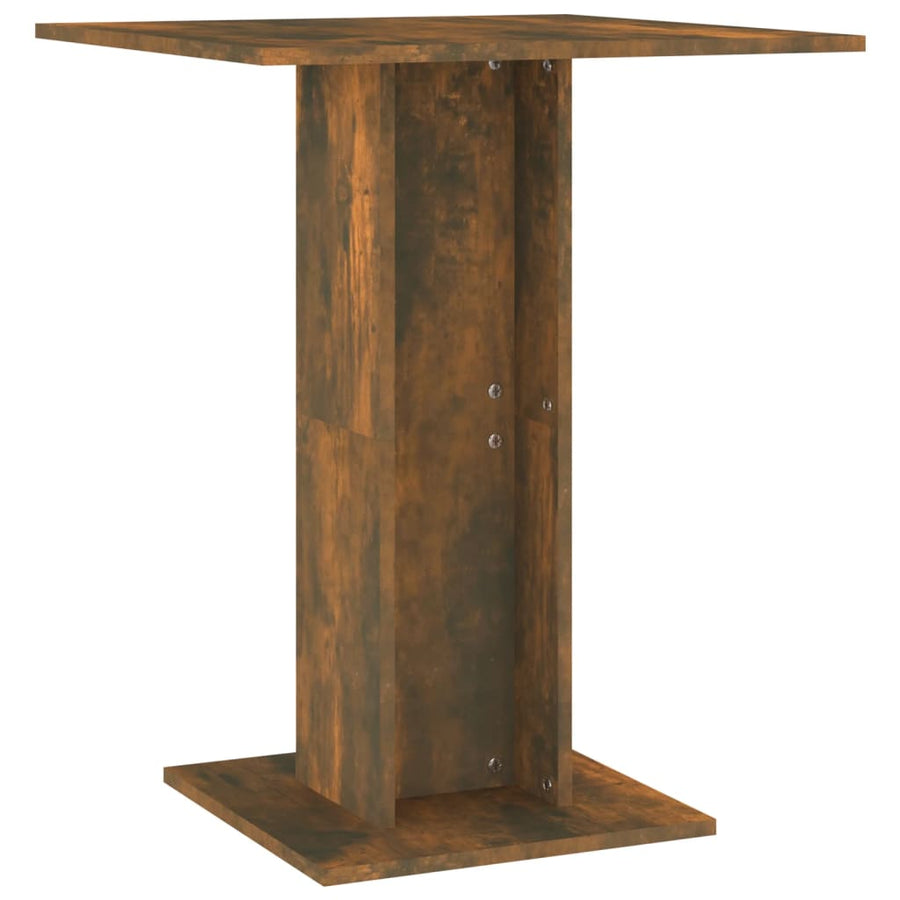 Bistrotafel 60X60X75 Cm Bewerkt Hout Kleurig Gerookt eiken