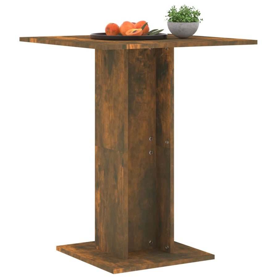 Bistrotafel 60X60X75 Cm Bewerkt Hout Kleurig Gerookt eiken