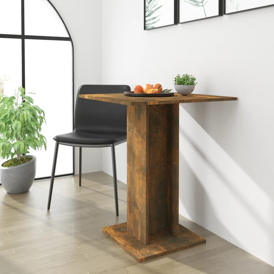 Bistrotafel 60X60X75 Cm Bewerkt Hout Kleurig Gerookt eiken