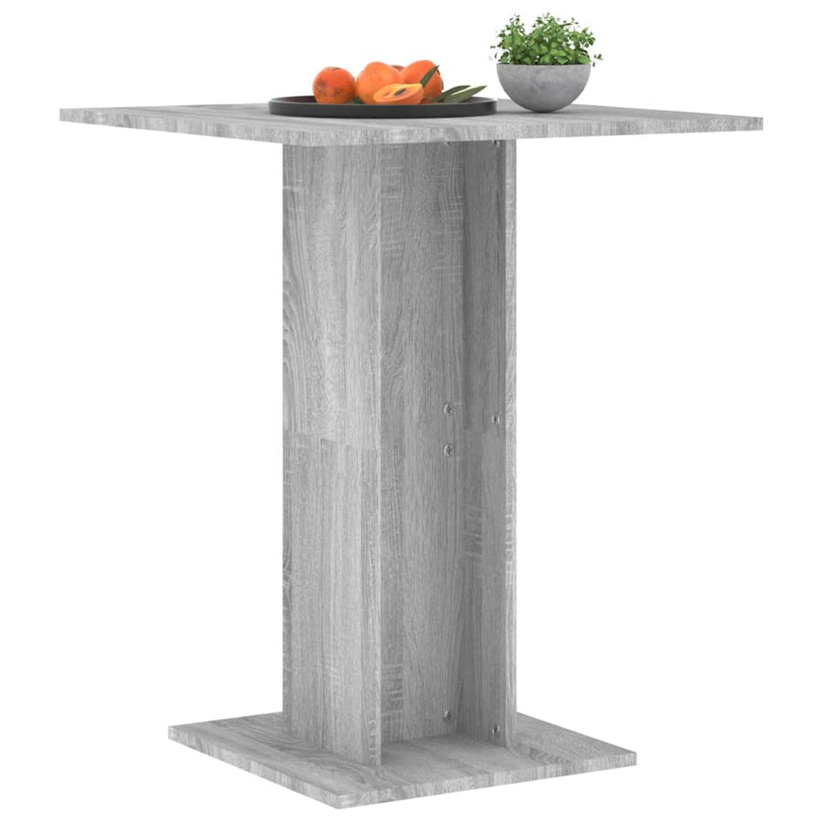 Bistrotafel 60X60X75 Cm Bewerkt Hout Eikenkleurig Grijs sonoma