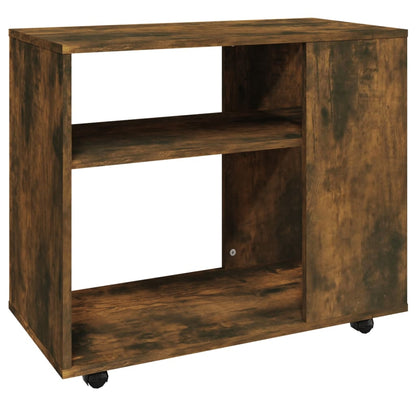 Bijzettafel 70X35X55 Cm Bewerkt Hout Kleurig Gerookt eiken