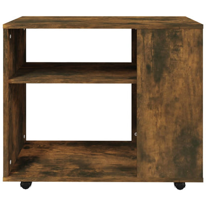 Bijzettafel 70X35X55 Cm Bewerkt Hout Kleurig Gerookt eiken