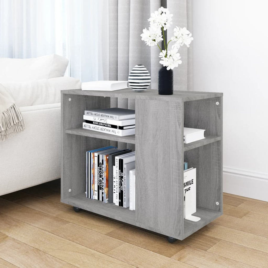 Bijzettafel 70X35X55 Cm Bewerkt Hout Eikenkleurig Grijs sonoma
