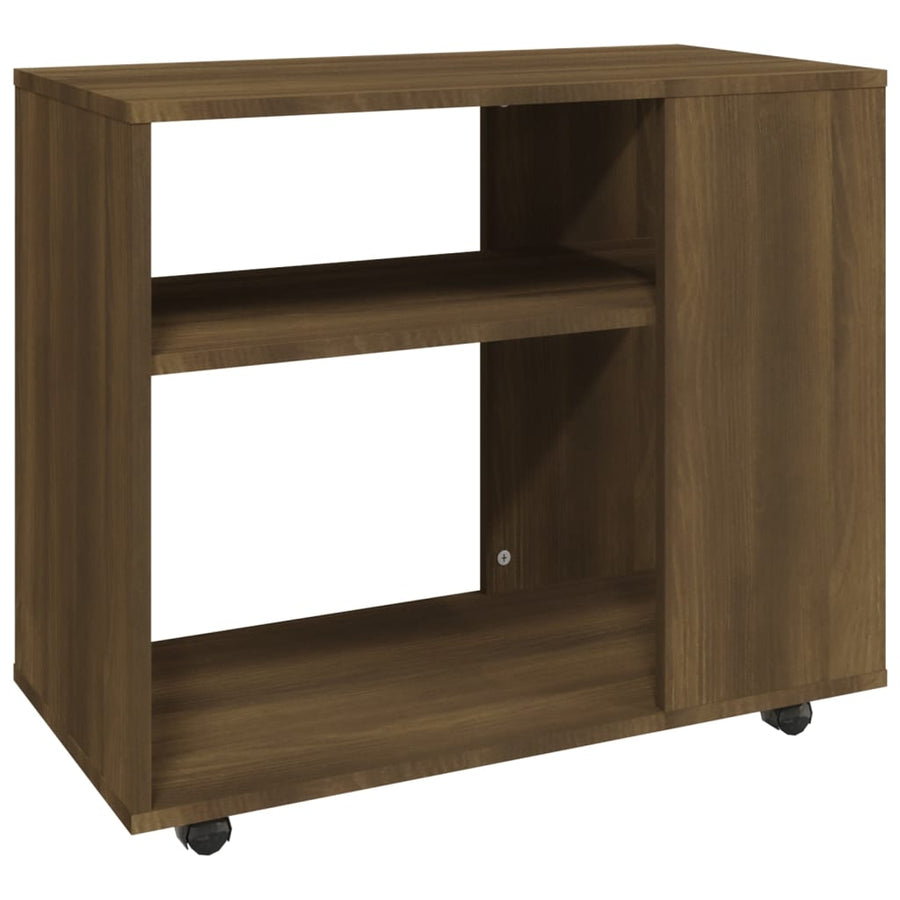 Bijzettafel 70X35X55 Cm Bewerkt Hout Bruin Eikenkleur Bruineiken
