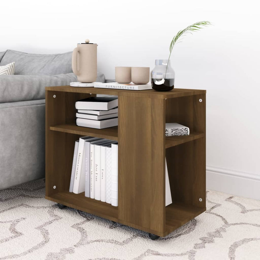 Bijzettafel 70X35X55 Cm Bewerkt Hout Bruin Eikenkleur Bruineiken