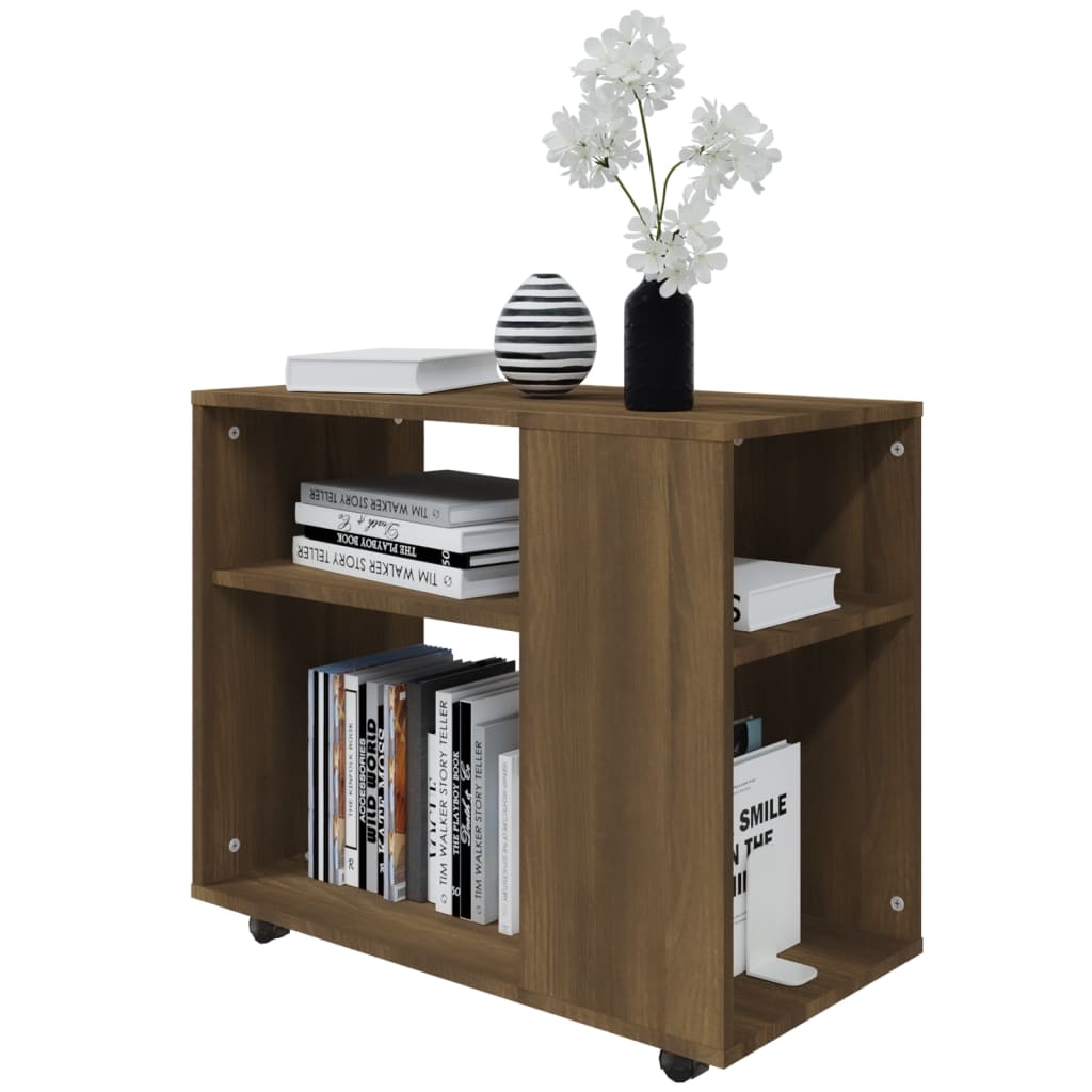 Bijzettafel 70X35X55 Cm Bewerkt Hout Bruin Eikenkleur Bruineiken