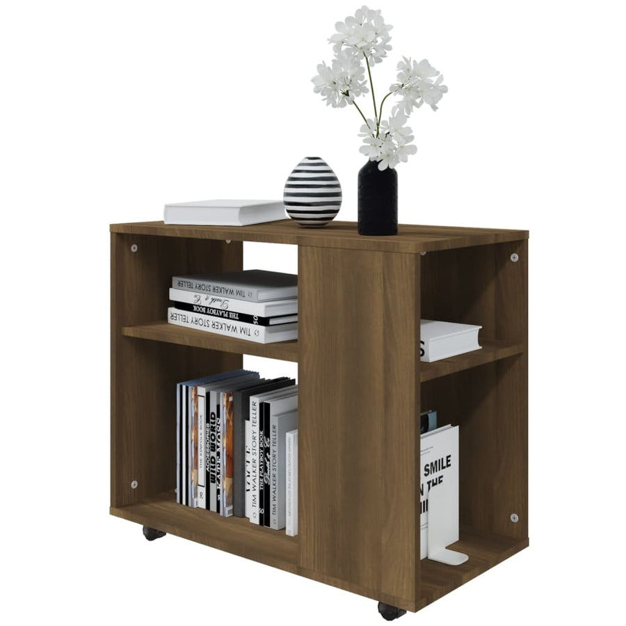 Bijzettafel 70X35X55 Cm Bewerkt Hout Bruin Eikenkleur Bruineiken