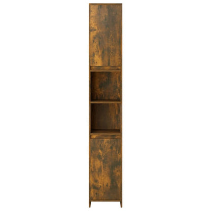 Badkamerkast 30X30X83,5 Cm Bewerkt Hout Kleurig Gerookt eiken Zonder handvat