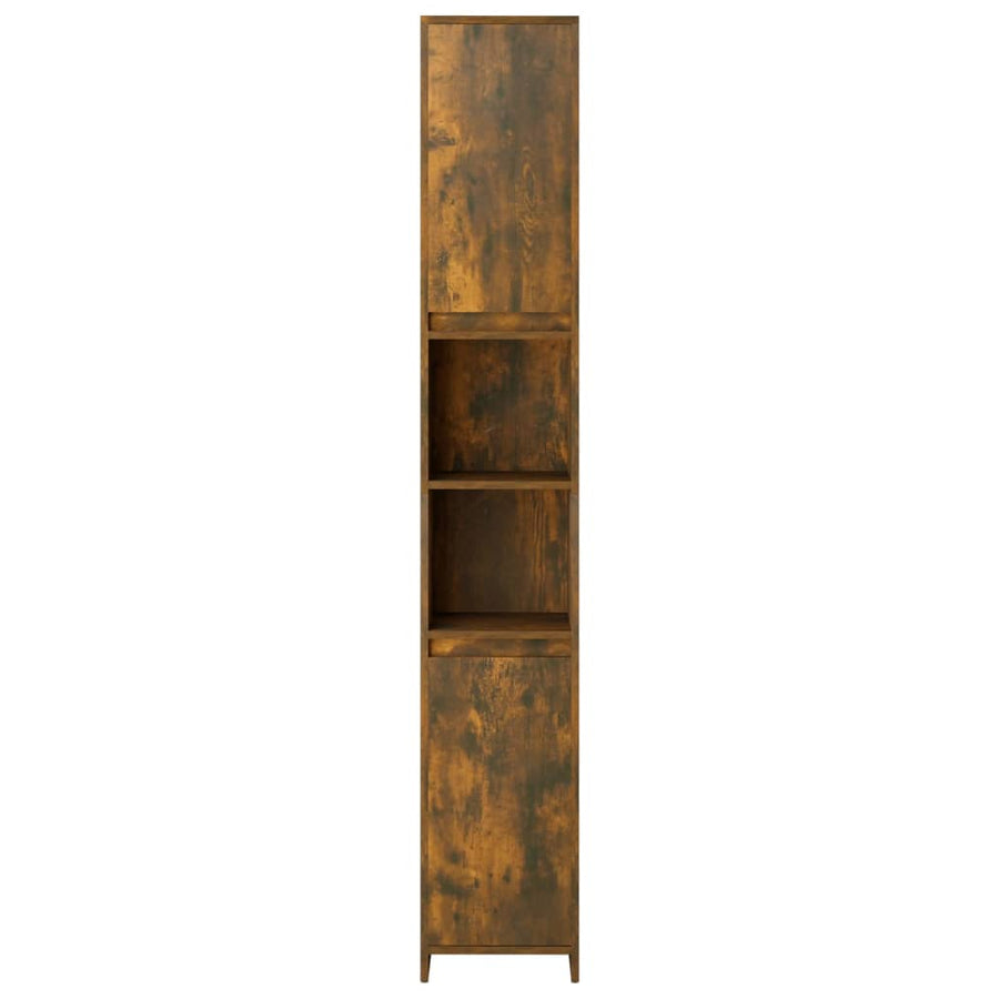 Badkamerkast 30X30X83,5 Cm Bewerkt Hout Kleurig Gerookt eiken Zonder handvat