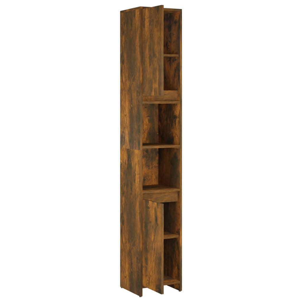Badkamerkast 30X30X83,5 Cm Bewerkt Hout Kleurig Gerookt eiken Zonder handvat