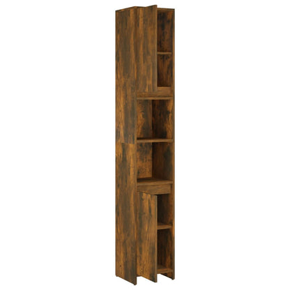 Badkamerkast 30X30X83,5 Cm Bewerkt Hout Kleurig Gerookt eiken Zonder handvat