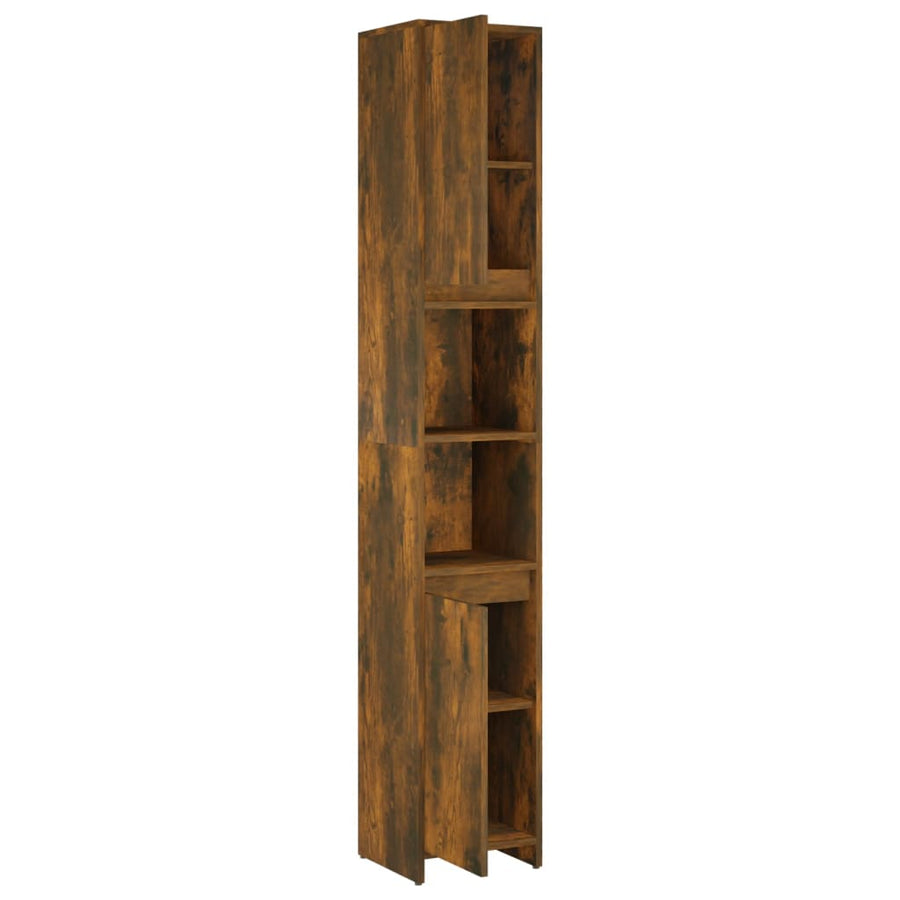 Badkamerkast 30X30X83,5 Cm Bewerkt Hout Kleurig Gerookt eiken Zonder handvat