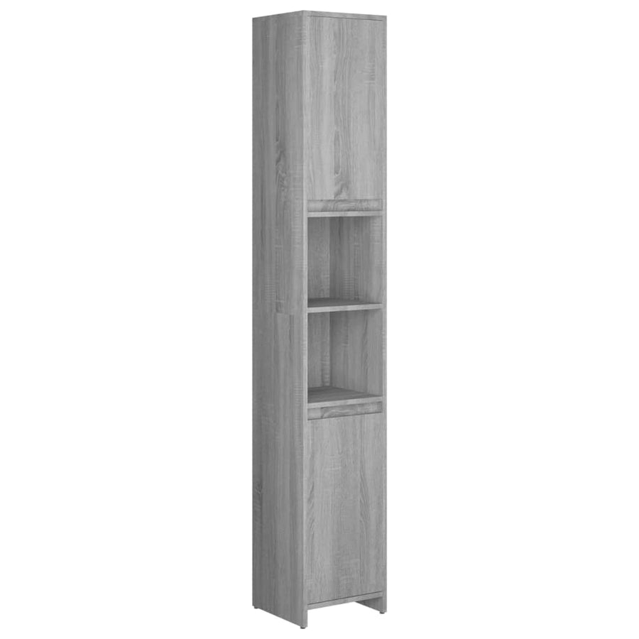 Badkamerkast 30X30X83,5 Cm Bewerkt Hout Eiken Grijs sonoma Zonder handvat