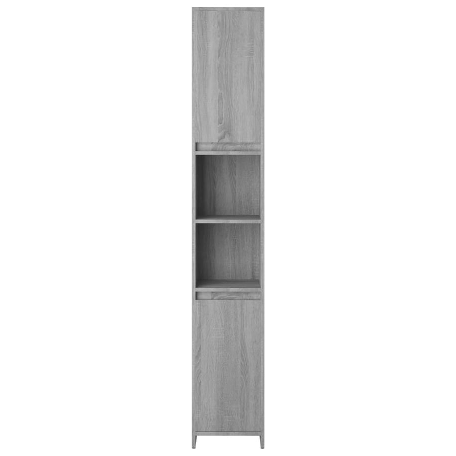 Badkamerkast 30X30X83,5 Cm Bewerkt Hout Eiken Grijs sonoma Zonder handvat