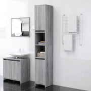 Badkamerkast 30x30x183,5 cm bewerkt hout grijs