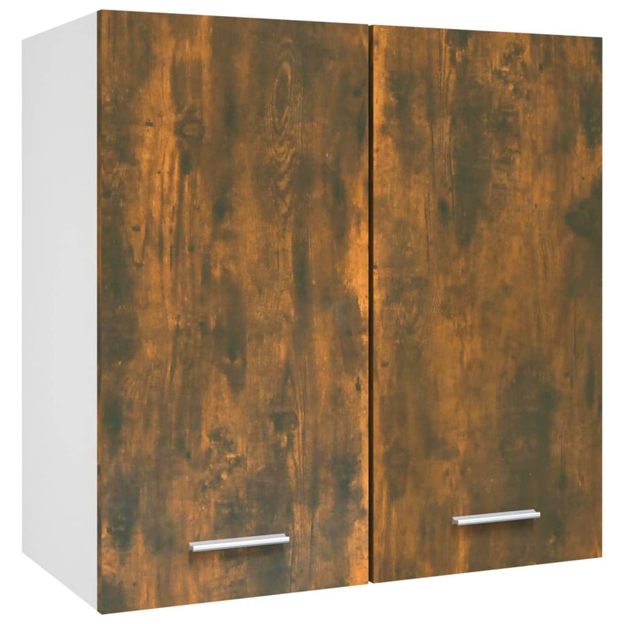 Wandkast hangend 60x31x60 cm bewerkt hout gerookt eikenkleurig Gerookt eiken