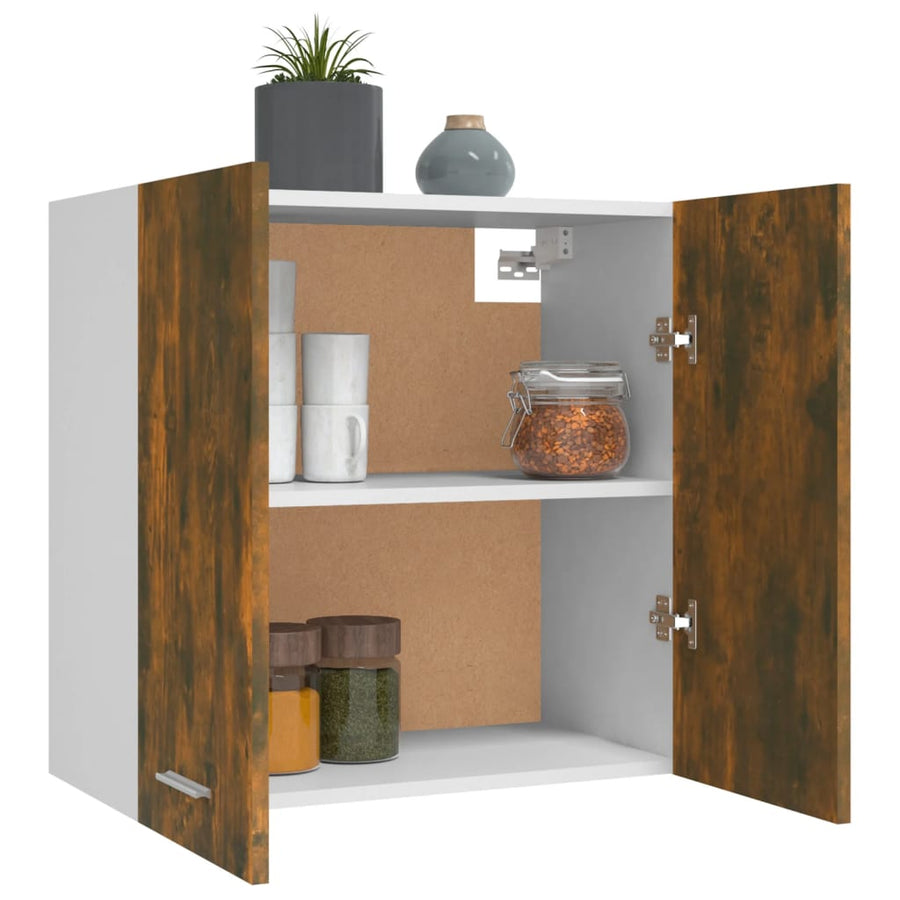 Wandkast hangend 60x31x60 cm bewerkt hout gerookt eikenkleurig Gerookt eiken