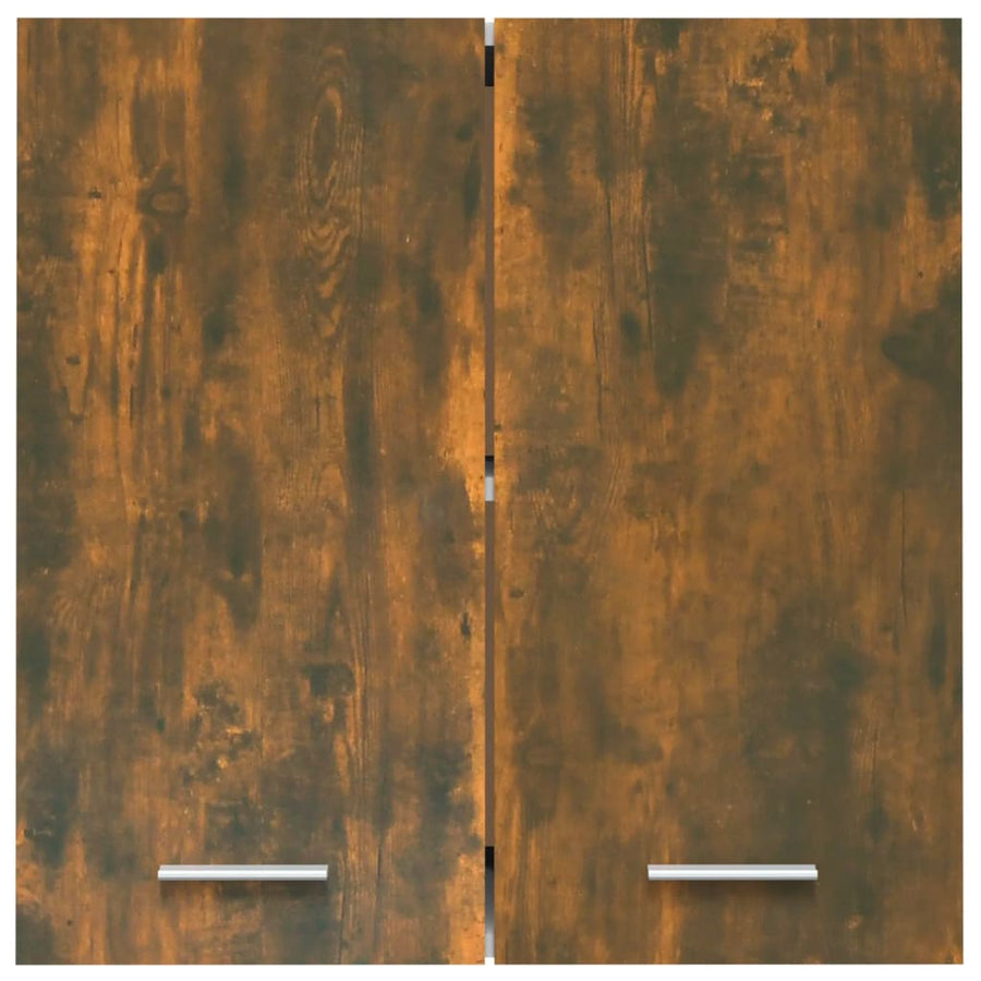Wandkast hangend 60x31x60 cm bewerkt hout gerookt eikenkleurig Gerookt eiken