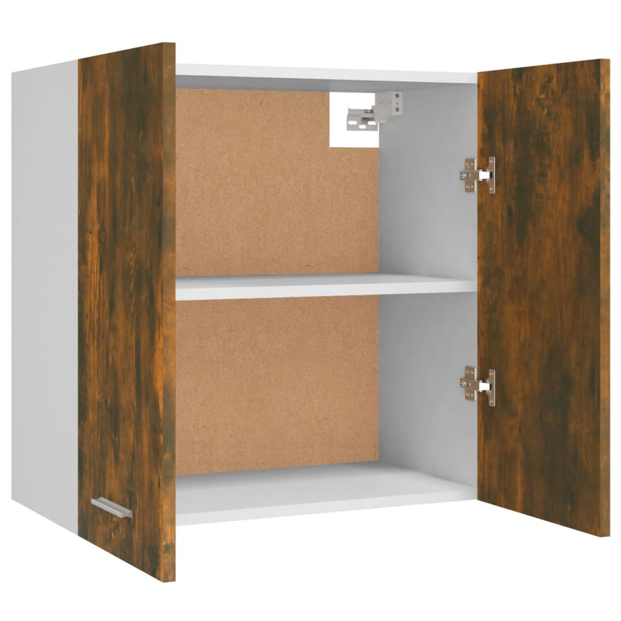Wandkast hangend 60x31x60 cm bewerkt hout gerookt eikenkleurig Gerookt eiken