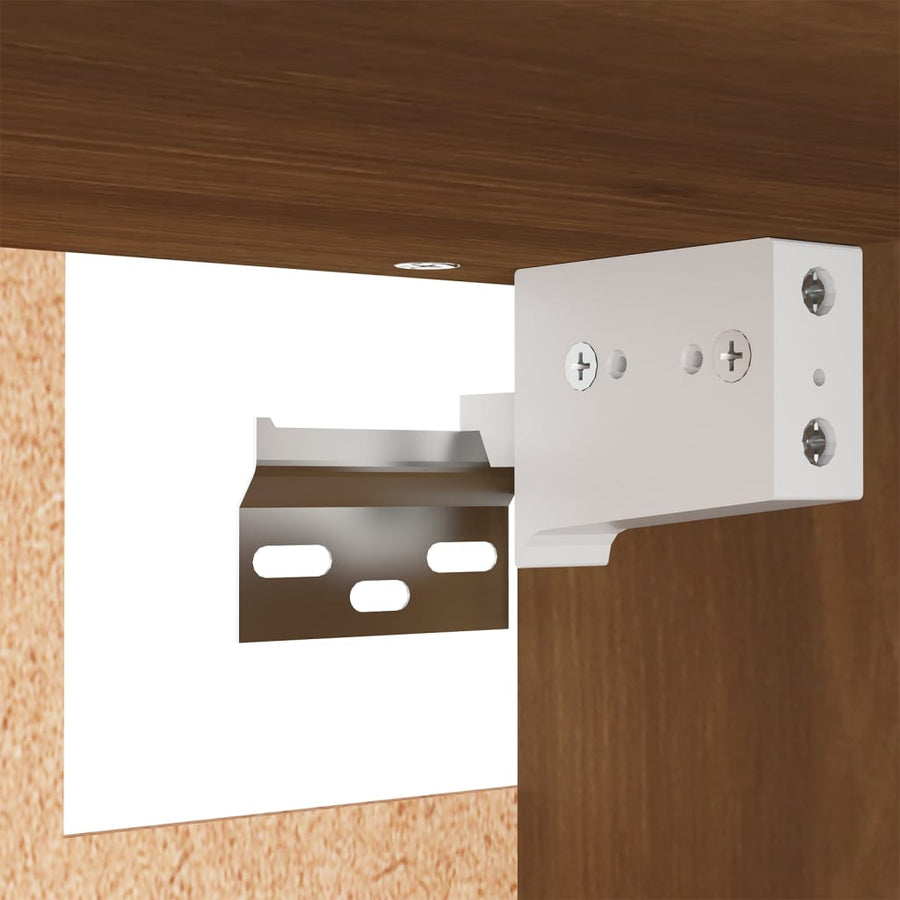Wandkast hangend 60x31x60 cm bewerkt hout gerookt eikenkleurig Gerookt eiken
