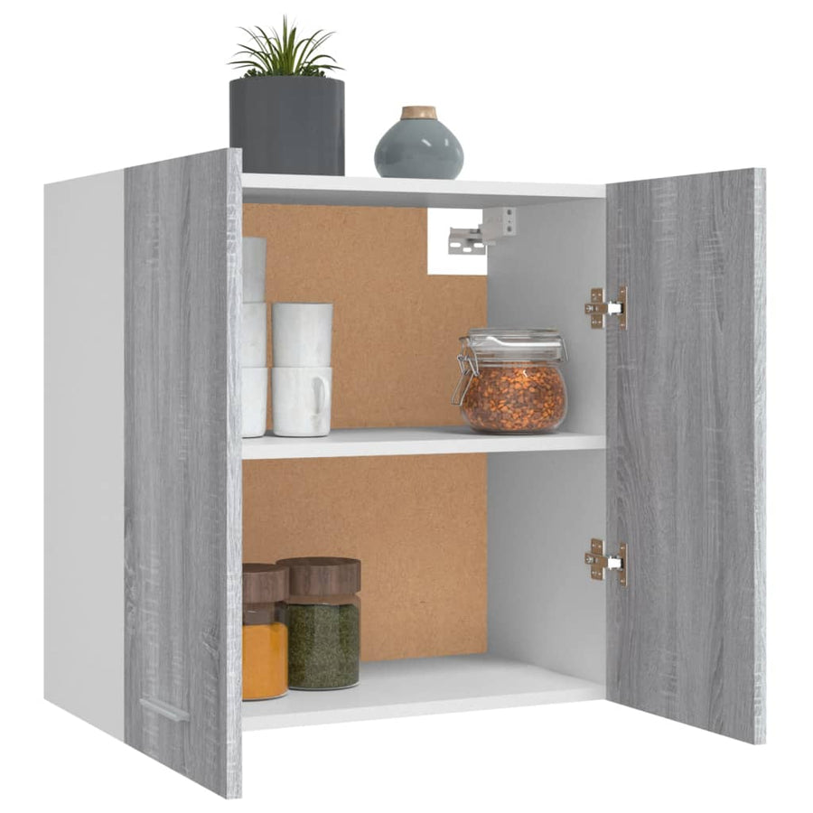 Wandkast hangend 60x31x60 cm bewerkt hout grijs sonoma eiken Grijs sonoma
