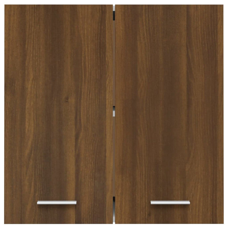 Wandkast Hangend 60X3X60 Cm Bewerkt Hout Bruin Eikenkleur Bruineiken Hangkast 60 cm