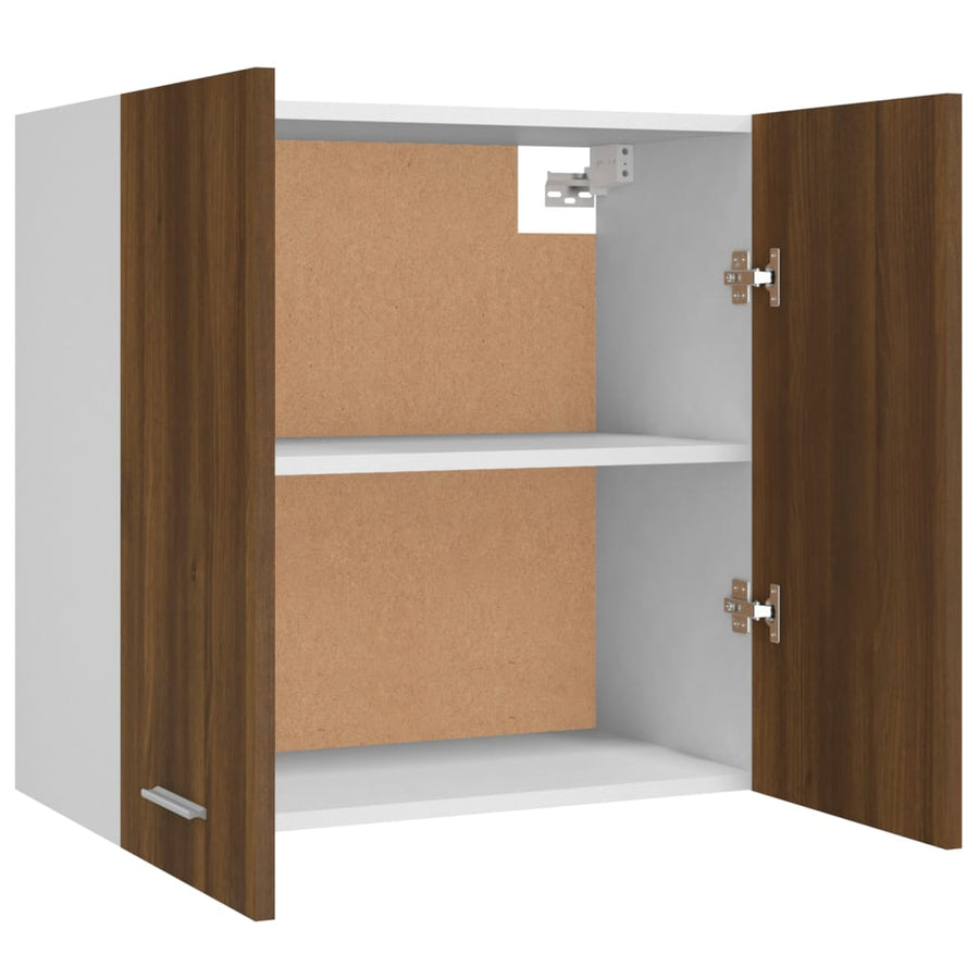 Wandkast Hangend 60X3X60 Cm Bewerkt Hout Bruin Eikenkleur Bruineiken Hangkast 60 cm