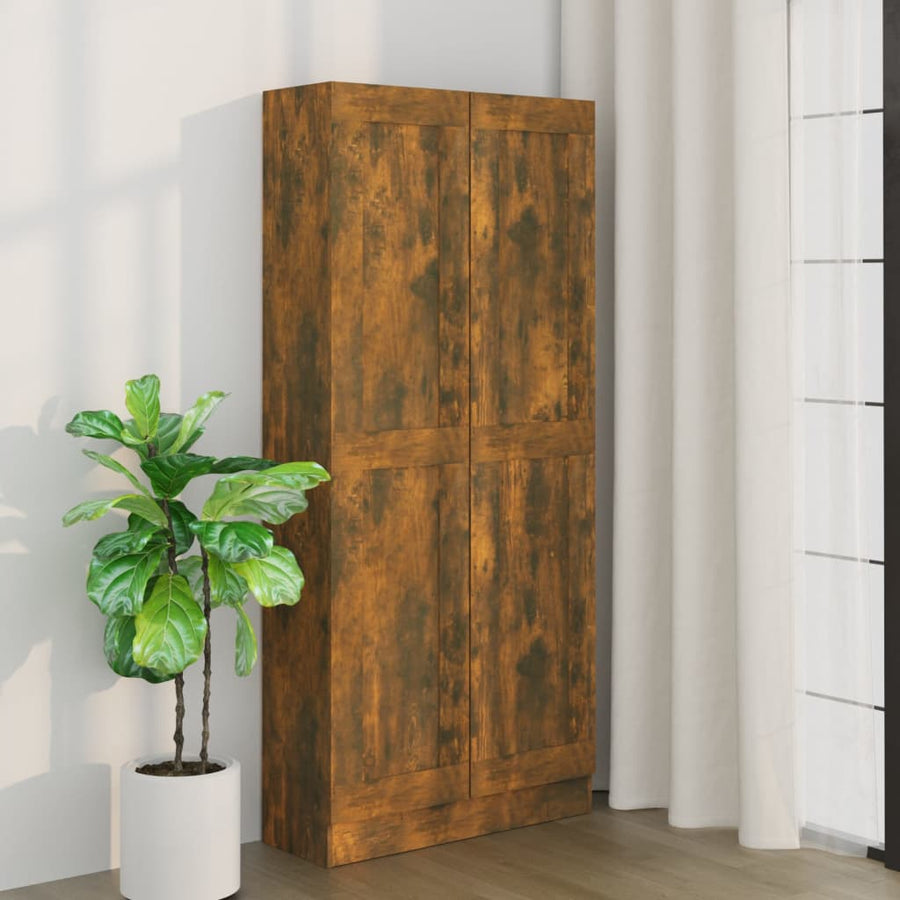 Boekenkast 82,5X30,5X85,5 Cm Bewerkt Hout Kleurig 82.5 x 30.5 x 185.5 cm Gerookt eiken