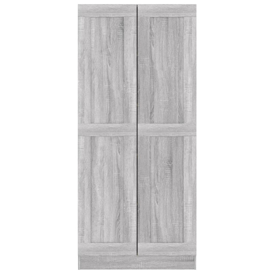 Boekenkast 82,5X30,5X85,5 Cm Bewerkt Hout Eiken 82.5 x 30.5 x 185.5 cm Grijs sonoma
