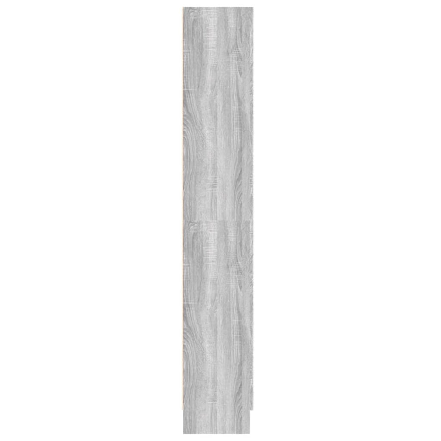 Boekenkast 82,5X30,5X85,5 Cm Bewerkt Hout Eiken 82.5 x 30.5 x 185.5 cm Grijs sonoma