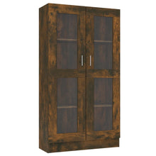 Vitrinekast 82,5x30,5x150 cm bewerkt hout gerookt eikenkleurig 82.5 x 30.5 x 150 cm Gerookt eiken