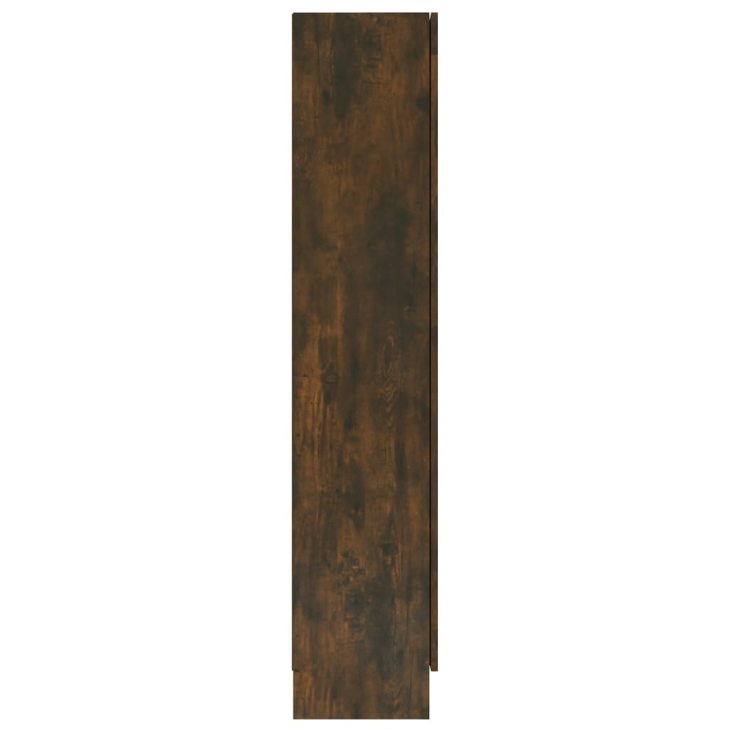 Vitrinekast 82,5x30,5x150 cm bewerkt hout gerookt eikenkleurig 82.5 x 30.5 x 150 cm Gerookt eiken