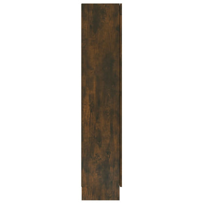 Vitrinekast 82,5x30,5x150 cm bewerkt hout gerookt eikenkleurig 82.5 x 30.5 x 150 cm Gerookt eiken