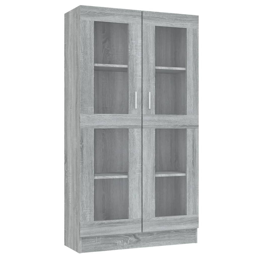 Vitrinekast 82,5x30,5x150 cm bewerkt hout grijs sonoma eiken 82.5 x 30.5 x 150 cm Grijs sonoma