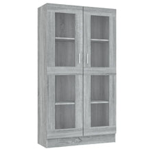 Vitrinekast 82,5x30,5x150 cm bewerkt hout grijs sonoma eiken 82.5 x 30.5 x 150 cm Grijs sonoma