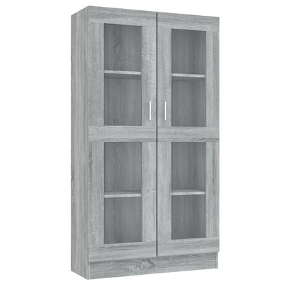 Vitrinekast 82,5x30,5x150 cm bewerkt hout grijs sonoma eiken 82.5 x 30.5 x 150 cm Grijs sonoma