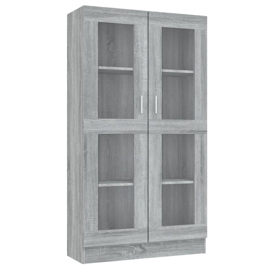 Vitrinekast 82,5x30,5x150 cm bewerkt hout grijs sonoma eiken 82.5 x 30.5 x 150 cm Grijs sonoma