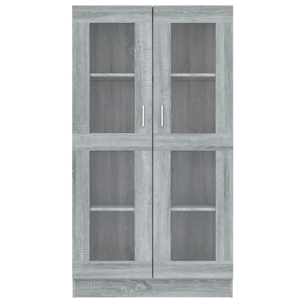 Vitrinekast 82,5x30,5x150 cm bewerkt hout grijs sonoma eiken 82.5 x 30.5 x 150 cm Grijs sonoma