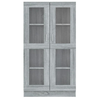 Vitrinekast 82,5x30,5x150 cm bewerkt hout grijs sonoma eiken 82.5 x 30.5 x 150 cm Grijs sonoma
