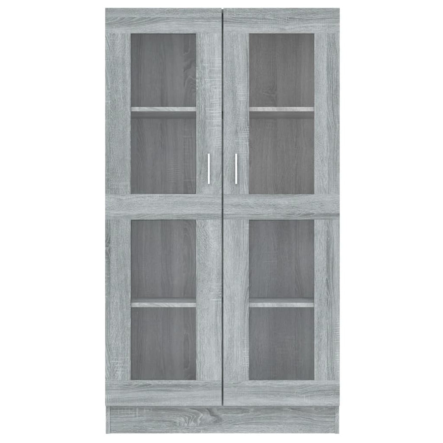 Vitrinekast 82,5x30,5x150 cm bewerkt hout grijs sonoma eiken 82.5 x 30.5 x 150 cm Grijs sonoma