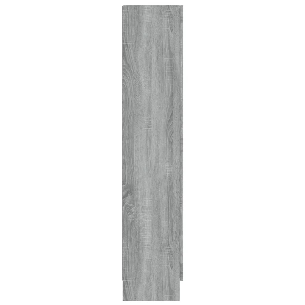 Vitrinekast 82,5x30,5x150 cm bewerkt hout grijs sonoma eiken 82.5 x 30.5 x 150 cm Grijs sonoma
