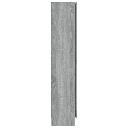 Vitrinekast 82,5x30,5x150 cm bewerkt hout grijs sonoma eiken 82.5 x 30.5 x 150 cm Grijs sonoma