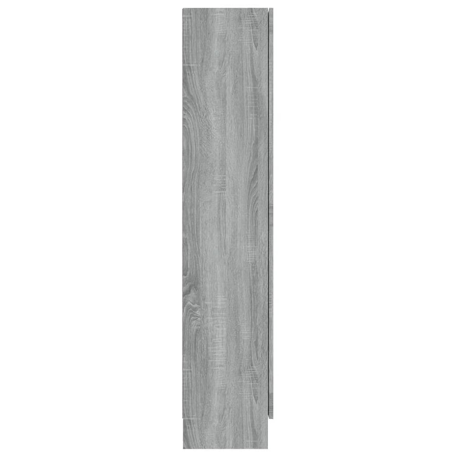 Vitrinekast 82,5x30,5x150 cm bewerkt hout grijs sonoma eiken 82.5 x 30.5 x 150 cm Grijs sonoma