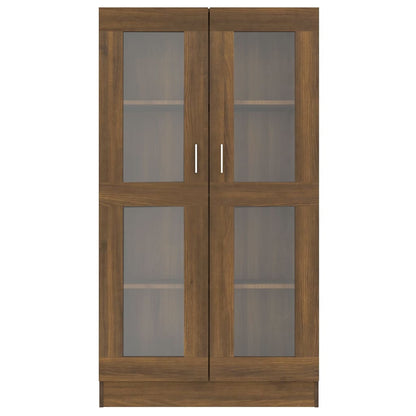 Vitrinekast 82,5x30,5x150 cm bewerkt hout bruin eikenkleur