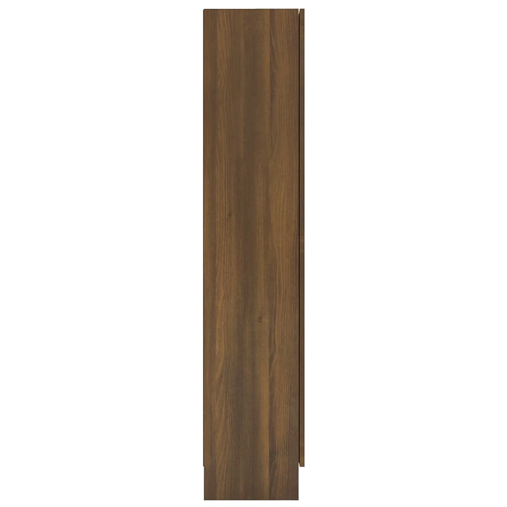 Vitrinekast 82,5x30,5x150 cm bewerkt hout bruin eikenkleur