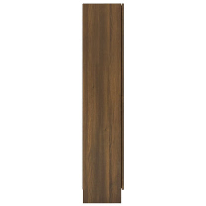 Vitrinekast 82,5x30,5x150 cm bewerkt hout bruin eikenkleur