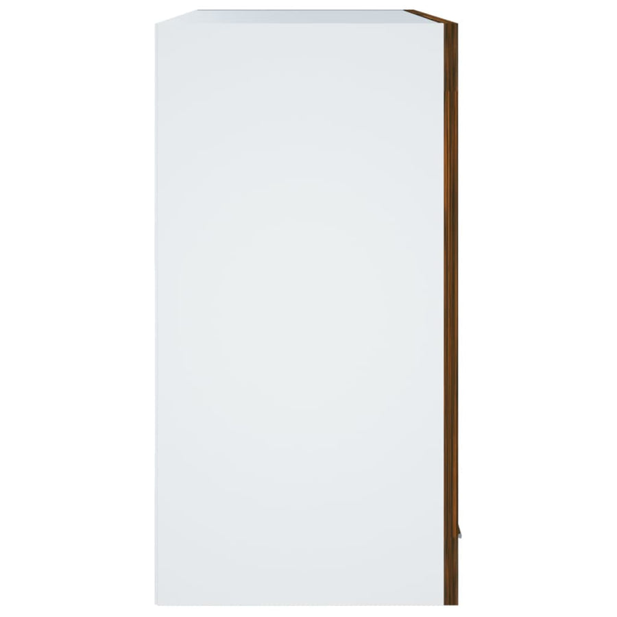 Wandkast hangend 60x31x60 cm glas en bewerkt hout gerookt eiken Hangkast glas 60 cm