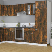 Bovenkast 60x31x60 cm glas bewerkt hout gerookt eiken